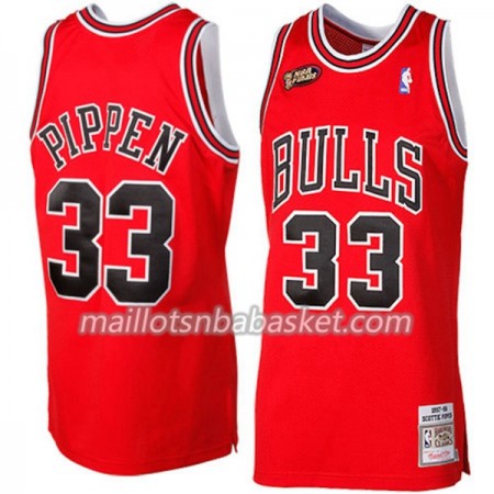 Maillot Homme Chicago Bulls Scottie Pippen 33 Hardwood Classics Rouge Swingman